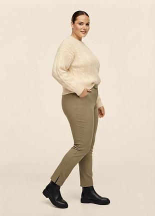 Демі штани mango хакі з розрізами | plus size 5
