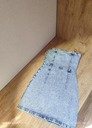 Жіноча джинсова сукня zara, розмір s, блакитна