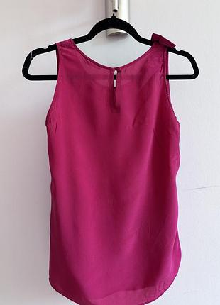 Шовковий топ кольору фуксія massimo dutti 2
