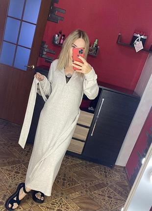 Длинное платье с v вырезом 👗💕 4