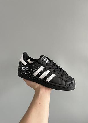 Жіночі кросівки adidas superstar black snowflakes | 36–41.5
