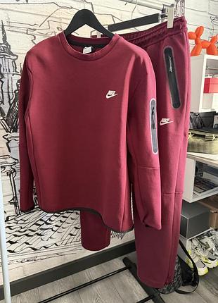 Костюм nike tech fleece dark beetroot/wine red оригинал легит из сша свитшот кофта и штаны