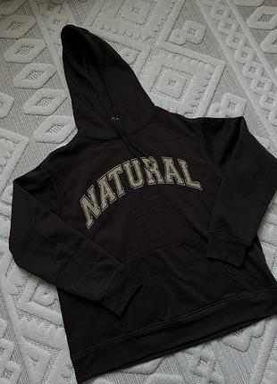 Худі жіноче коричневе з написом natural