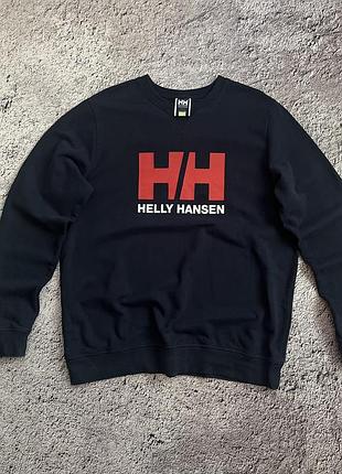 Світшот чоловічий helly hansen темно-синій з червоним логотипом