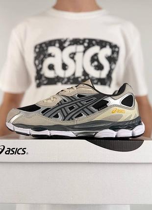 Термо кросівки asics gel-nyc gtx beige black metallic