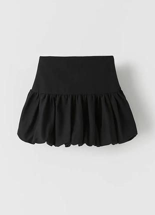 Міні-спідниця жіноча zara балон чорна