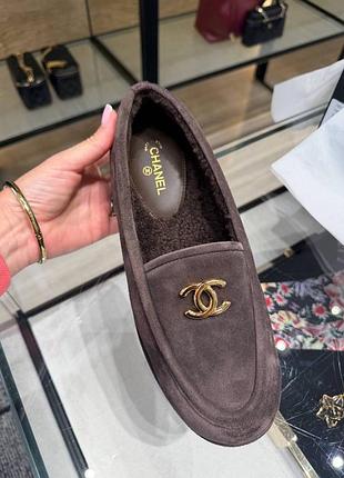 Chanel лофери теплі замша дуже класна модель