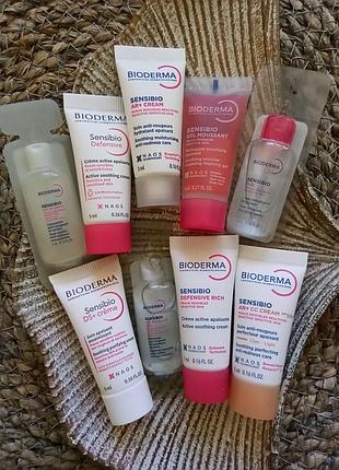 💝 bioderma sensibio мініатюри, пробники для догляду за чутливою шкірою, схильною до червоності