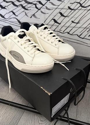 Кроссовки armani exchange оригинал кеды кремовые xux141 xv592 off white color легит clg и коробка присутствует