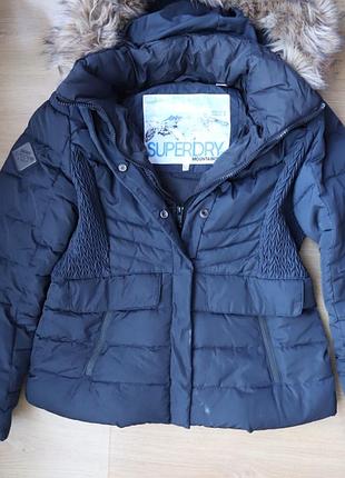Жіночий пуховик superdry mountain чорний uk8