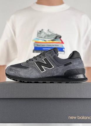 Термо кросівки new balance 574 gtx m grey black