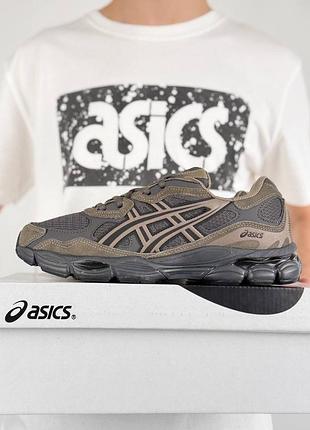 Термо кросівки asics gel-nyc gtx m khaki grey