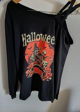 Кофта світшот  лонгслів з  етикеткою косплей фотосесія вечірка halloween з асиметричним плечем