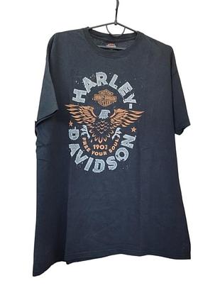 Футболка harley-davidson (roma, italia) с крутым двусторонним принтом.