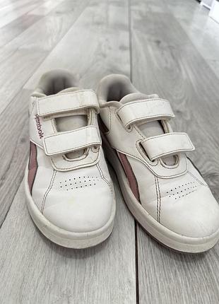 Кросівки для дівчаток reebok білі з пудрово-рожевими акцентами, розмір 30, довжина устілки 18.5 см