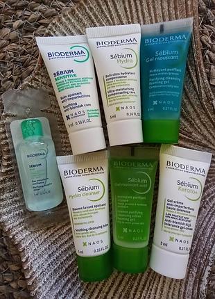🌿пробники/миниатюры bioderma sebium для жирной, комбинированной и проблемной кожи, склонной к акне дерматокосметику биодерма