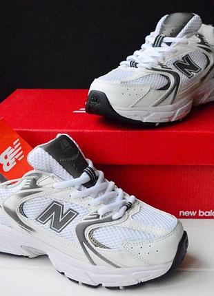 Зимові жіночі кросівки new balance 530 winter fur white grey нью беланс білого з сірим кольорів хутро