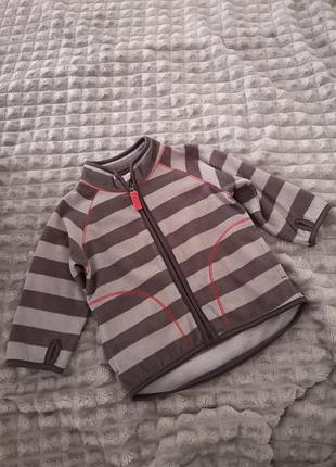 Флюсовая кофта на замке h&amp;m на мальчика 4-6 месяцев 68 см