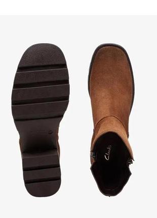 Черевики жіночі clarks odollo zip замшеві коньячні