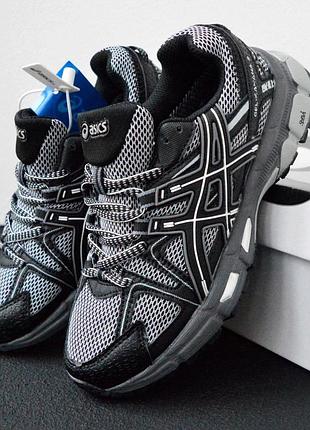 Утепленные зимние женские кроссовки asics gel-kahana 8 winter termo black grey ассикс черного с серым цветов термо