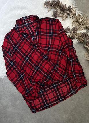 Жіноча червона сорочка в клітинку  bershka s/m