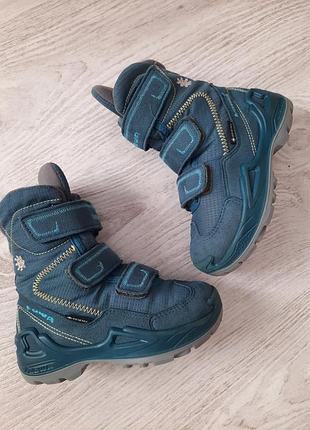 Оригинальные ботинки lowa gore-tex на липучках сапоги чоботи на овчине 17см р.26