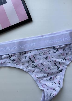 Трусики, труси стрінги лого victoria secret оригінал, вікторія сікрет pink розмір s нові