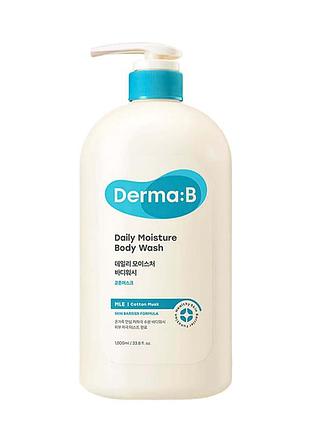 Гель для душу derma:b daily moisture body wash cotton musk, 1000 мл