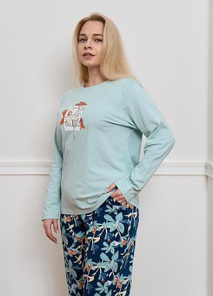 Женская хлопковая пижама с цветами nicoletta туречка, большие размеры