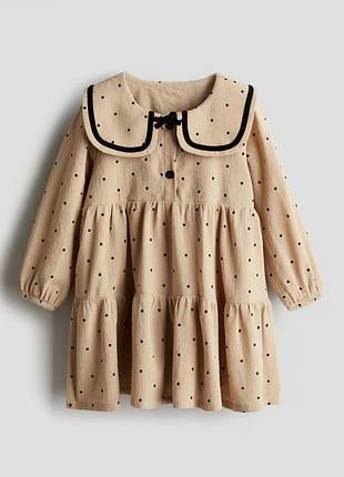 Сукня для дівчинки h&m 100% бавовна, коричневий колір, розмір 92