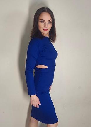 💙 guess - эффектное синее платье с вырезом на талии