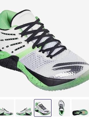 Кросівки чоловічі skechers білі з салатовим, устілка 35 см