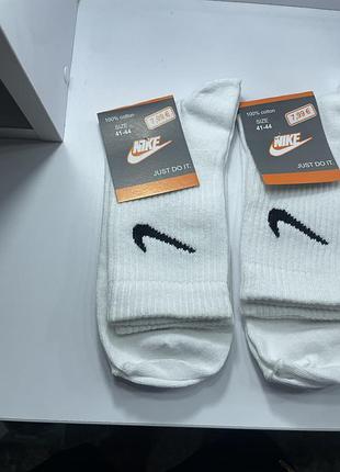 Білі високі шкарпетки nike (41-44) / комплект 6 пар