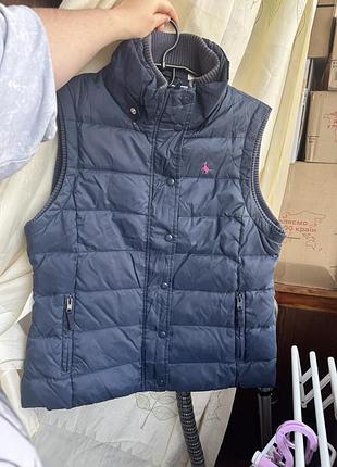 1+1=3 🪶 пуховий теплий жилет jack wills uk 16 eur 42-44 пухова жилетка пух перо темно синя