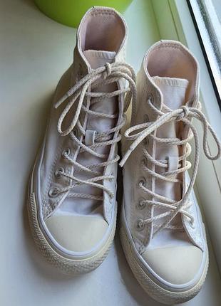 Оригінальні високі кеди converse chuck taylor all star (бежеві, розмір 36.5)