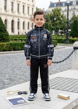 Спортивний костюм на хлопчика темно-сірий