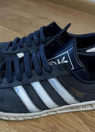 Кеди чоловічі adidas hamburg сині замшеві