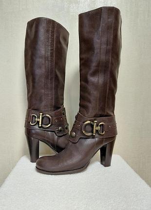 Шикарные кожаные итальянские демисезонные сапоги franco russo napoli 42-43 размер