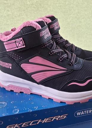 Черевики для дівчаток skechers чорно-рожеві, розмір 33.5