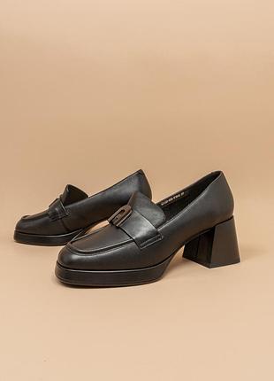 Жіночі шкіряні туфлі чорні демісезонні 36-40 туфли женские sorte lady 4071412