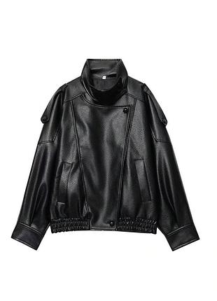 Куртка жіноча zara чорна шкіряна