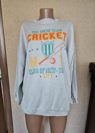 Вінтажний світшот oversize у спортивному стилі "cricket new-york"