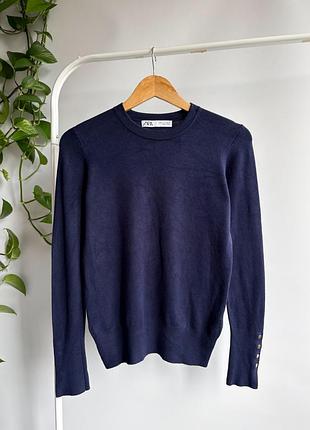 Темно синій джемпер бренду zara 2