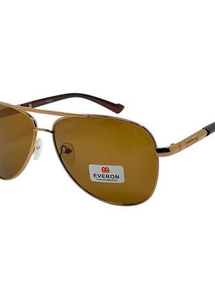 Поляризовані сонцезахисні окуляри everon 3002 золотисті з коричневою лінзою