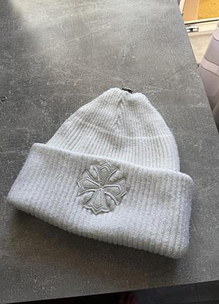 Шапка зимняя chrome hearts унисекс y2k дрип с крестом crosses
