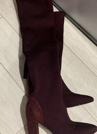 Чоботи, ботфорти river island, марсала. 3
