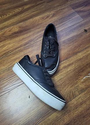 Женские кожаные кеды vans черные, оригинал, р. 36,5 / 23 см