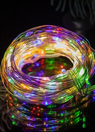 Гірлянда роса 200 led usb 20 м різнокольорова