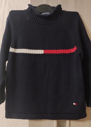 Светр дитячий для хлопчика tommy hilfiger, синій, 6-7 років, бавовна
