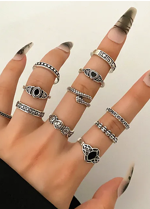 Винтажные серебристые сверкающие кольца iparam